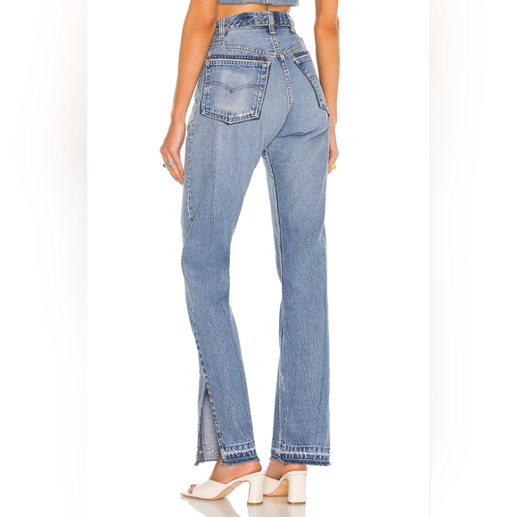 2. NWT EB DENIM VINTAGE UNRAVELED STRAIGHT LEG IN MEDIUM WASH - Picture 2 of 13